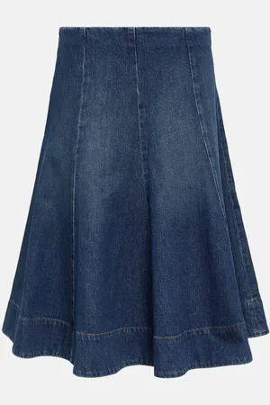 Khaite Lennox denim midi skirt