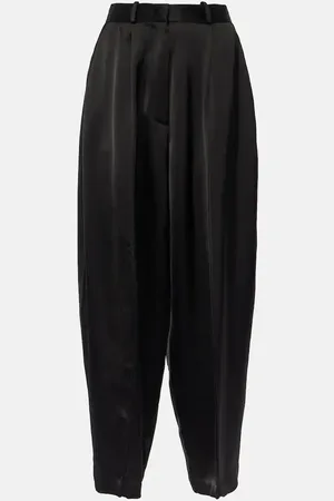 CO High-rise satin crÃªpe wide-leg pants