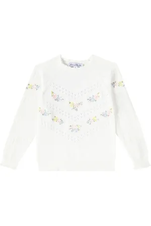 Tartine Et Chocolat Embroidered pointelle cotton sweater