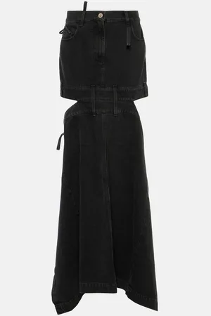 The Attico Deconstructed denim maxi skirt
