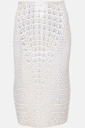 Alaïa AlaÃ¯a High-rise snake-print pencil skirt
