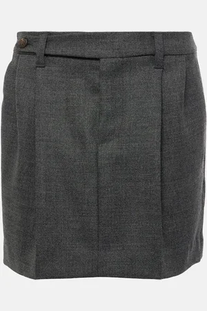 Brunello Cucinelli Pleated virgin wool miniskirt