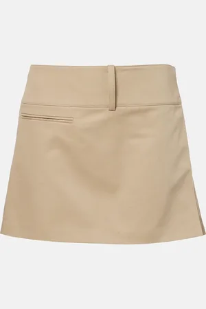 Courrèges CourrÃ¨ges Belted and pleated polycotton miniskirt
