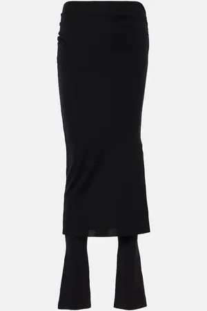 Alaïa AlaÃ¯a Ruched wool-blend skirt pants