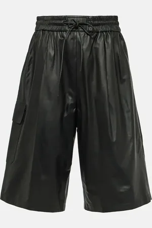 YVES SALOMON Leather Bermuda shorts