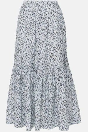 Ganni Floral cotton maxi skirt