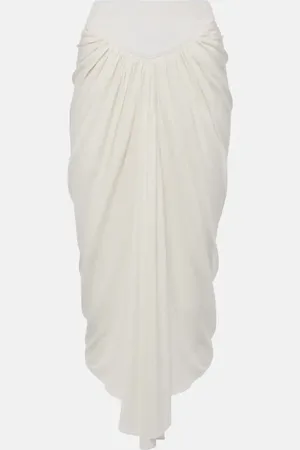 Alaïa AlaÃ¯a Draped asymmetric midi skirt