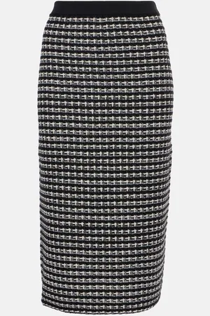 Tory Burch Wool and cotton-blend jacquard midi skirt