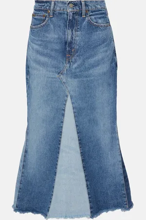 Ralph Lauren Deconstructed denim midi skirt