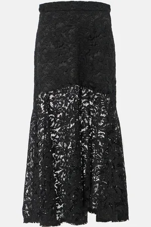 Patou Cotton-blend lace maxi skirt