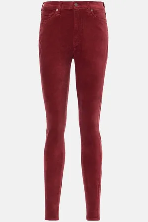7 for all Mankind High-rise velvet slim pants