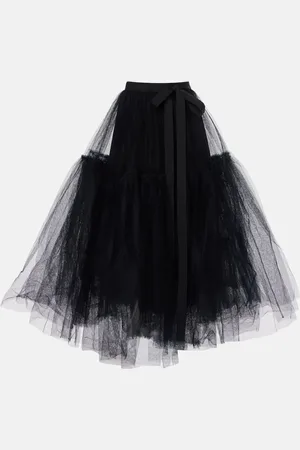 Erdem Bow-detail tulle midi skirt