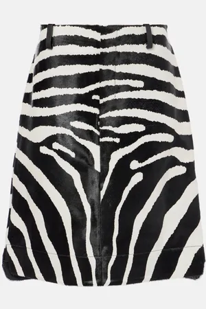 Jacquemus Tozzi zebra-print calf hair midi skirt