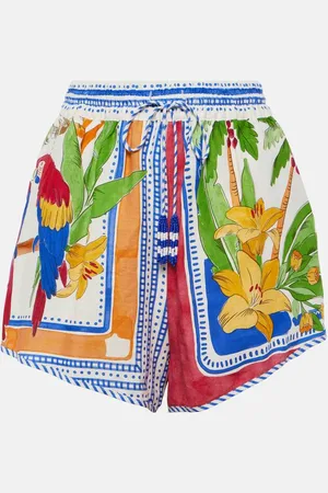 Farm Rio Tropical Destination linen-blend crochet shorts