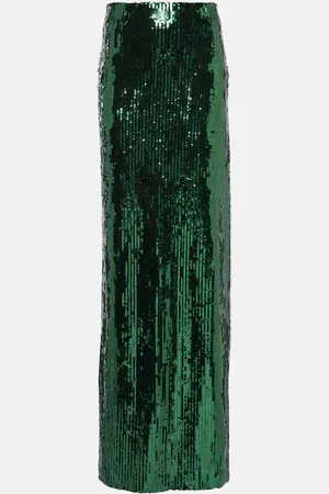 GALVAN Beating Heart sequined maxi skirt