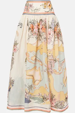 ZIMMERMANN Tallow printed linen maxi skirt