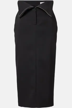 Alexander McQueen High-rise wool pencil skirt