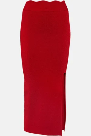 GALVAN Delia scalloped midi skirt