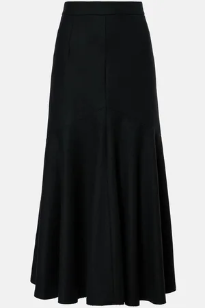 Patou Peplum wool-blend midi skirt