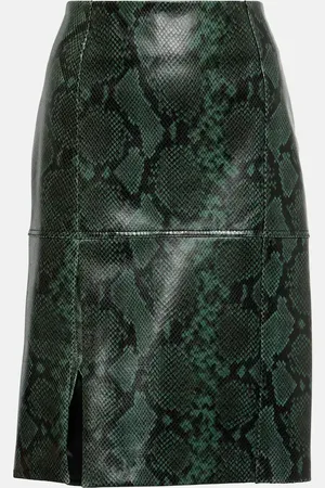 Dorothee Schumacher Urban Jungle snake-print leather midi skirt