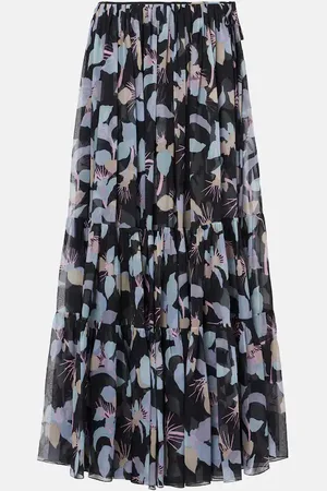 Chloé ChloÃ© Floral pleated silk maxi skirt