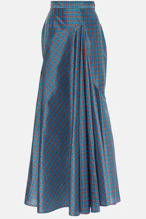 Vivienne Westwood Checked ruffled silk-blend maxi skirt