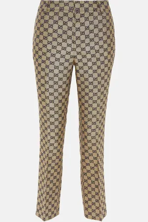 Gucci GG canvas linen-blend straight pants