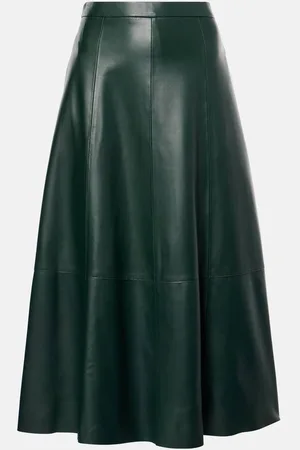Vince Leather midi skirt