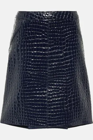 Tom Ford Croc-effect leather midi skirt