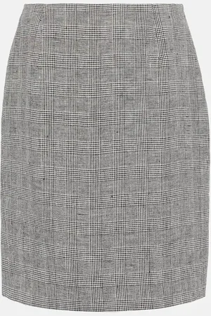 Blazé Milano BlazÃ© Milano Coci checked linen pencil skirt