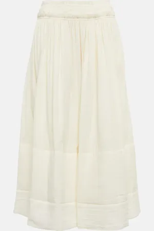 Tory Burch Cotton and linen midi skirt
