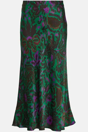 Velvet Kaiya printed satin midi skirt