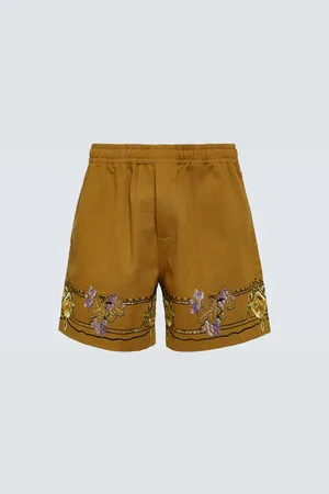 BODE Embroidered cotton shorts