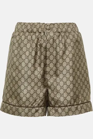 Gucci GG printed silk twill shorts