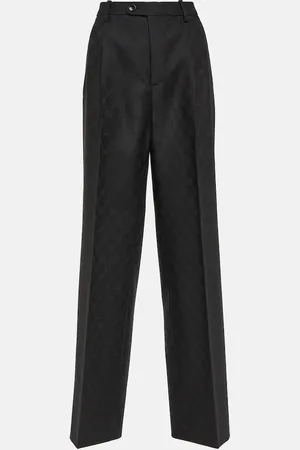 Gucci GG jacquard high-rise wool straight pants