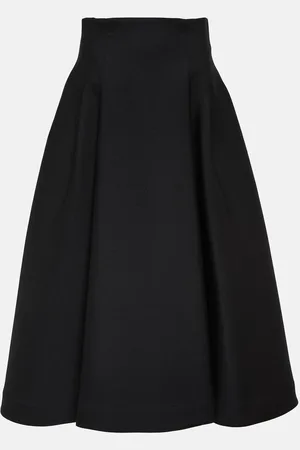 Bottega Veneta Pleated wool midi skirt