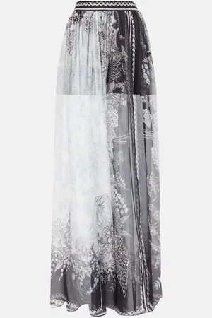 Elie saab Printed silk chiffon maxi skirt