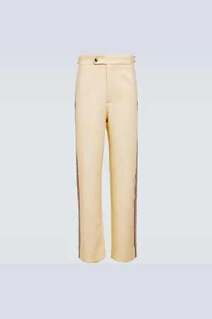 BODE Stria beaded cotton straight pants