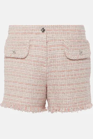 VERSACE Fringed tweed shorts