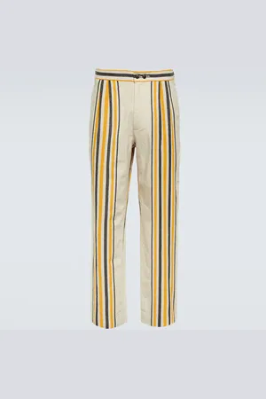 BODE Striped mid-rise cotton straight pants