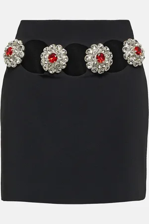 DAVID KOMA Crystal-embellished cutout miniskirt