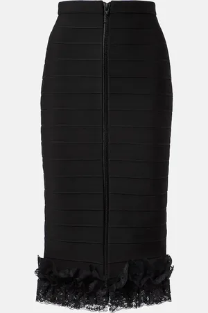 Self-Portrait X Christopher Kane lace-trimmed midi skirt