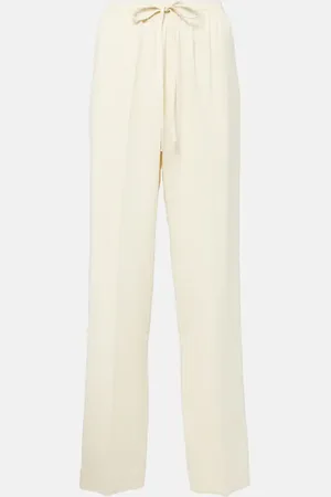 ASCENO Aurelia crÃªpe straight pants