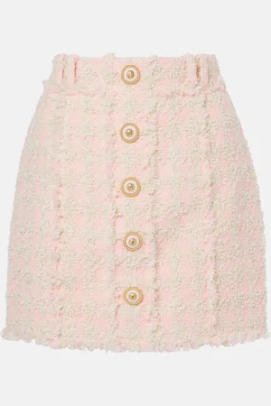 Balmain Checked tweed miniskirt
