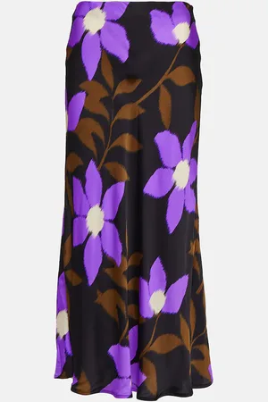 Velvet Kaiya printed satin midi skirt