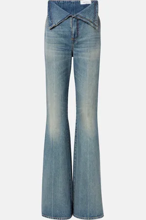 Alexander McQueen Faded high-rise bootcut jeans