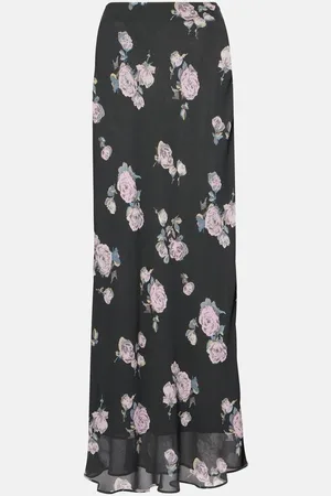 Ganni Floral crÃªpe maxi skirt