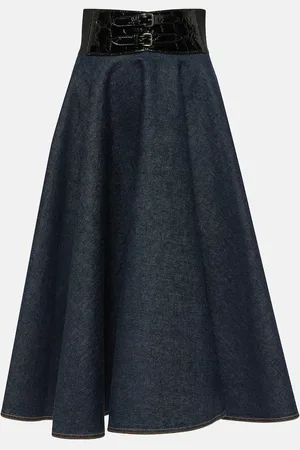 Alaïa AlaÃ¯a Denim midi skirt