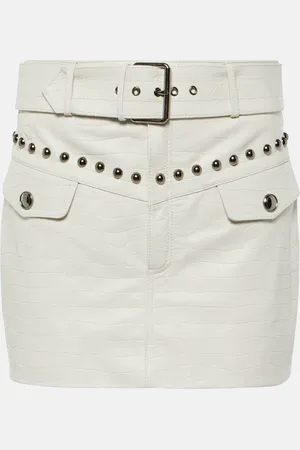 Alessandra Rich Croc-effect leather miniskirt