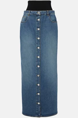 Alaïa AlaÃ¯a Denim maxi skirt